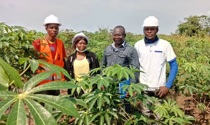 Étudiants en recherche aux champs